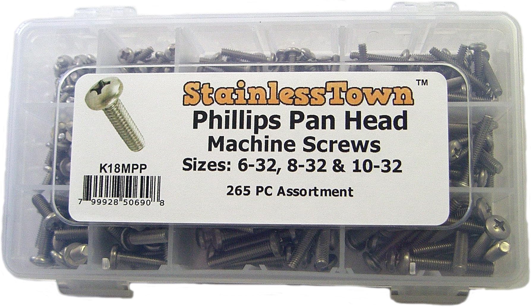 Stainless Steel Phillips Pan Machine Screw Assortment Kit