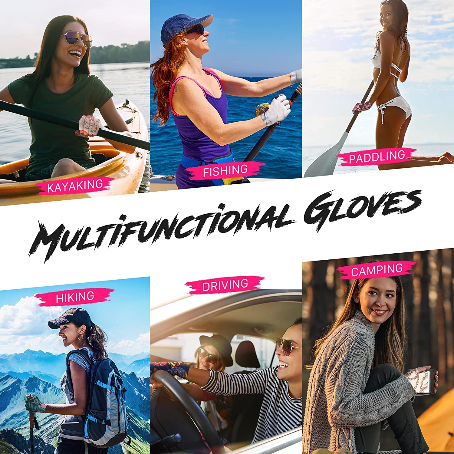 ManiGlovz Guantes de uñas con protección UV y protección solar (impresión artística a juego)