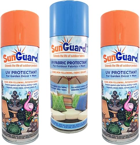 SUNGUARD Spray protector UV para decoración de exteriores y tela que evita la decoloración y más paquete de 3