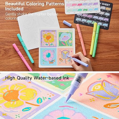 Miniatura 37 de 28 marcadores de pintura acrílica metálica de doble punta, con punta de pincel y punta fina, para pintar roca, cerámica, madera, lienzo, plástico