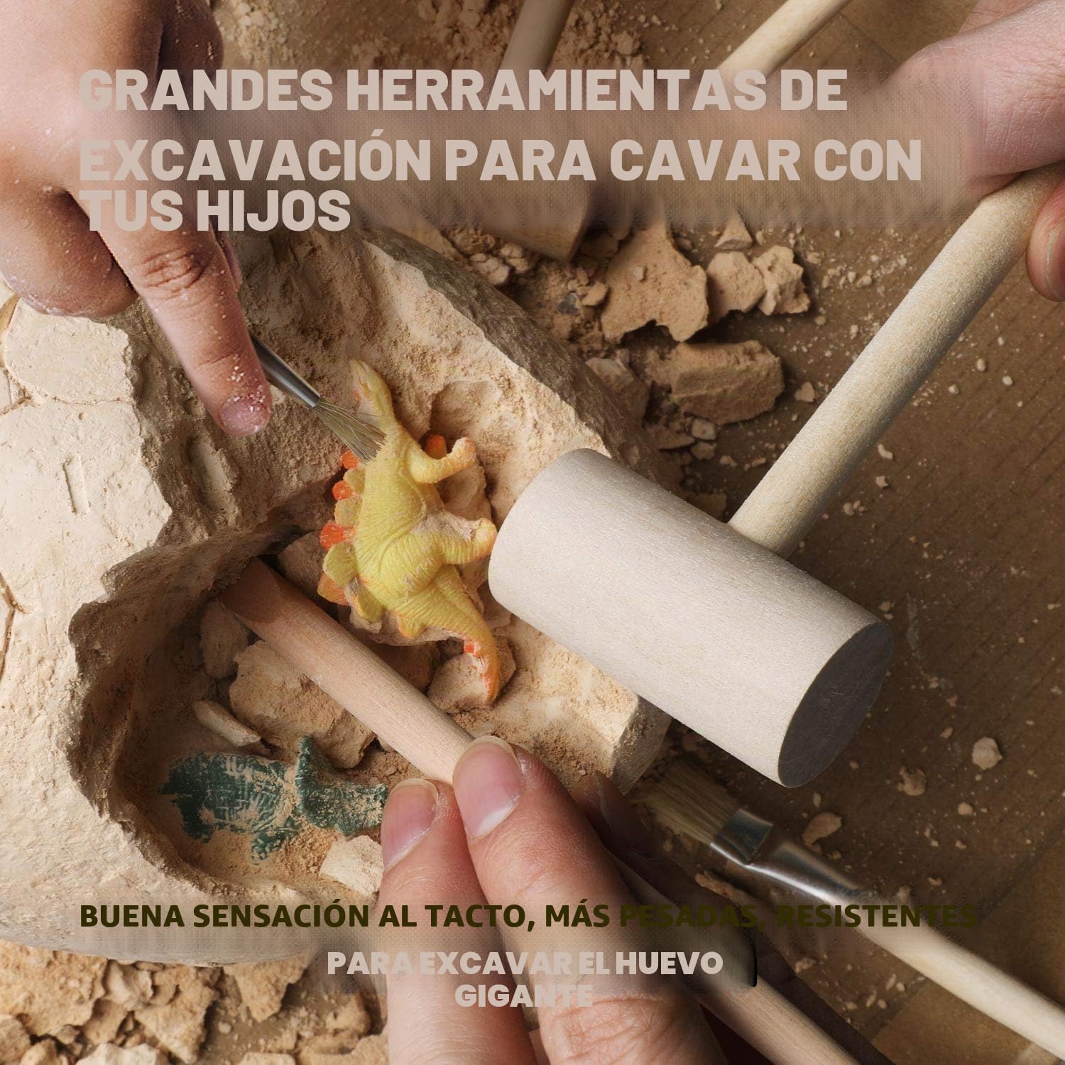 Kit de excavación de Huevos de Dinosaurio Jumbo - Juego de Excavación y Descubrimiento de Dinosaurios - Regalo para niños a Partir de 6 años