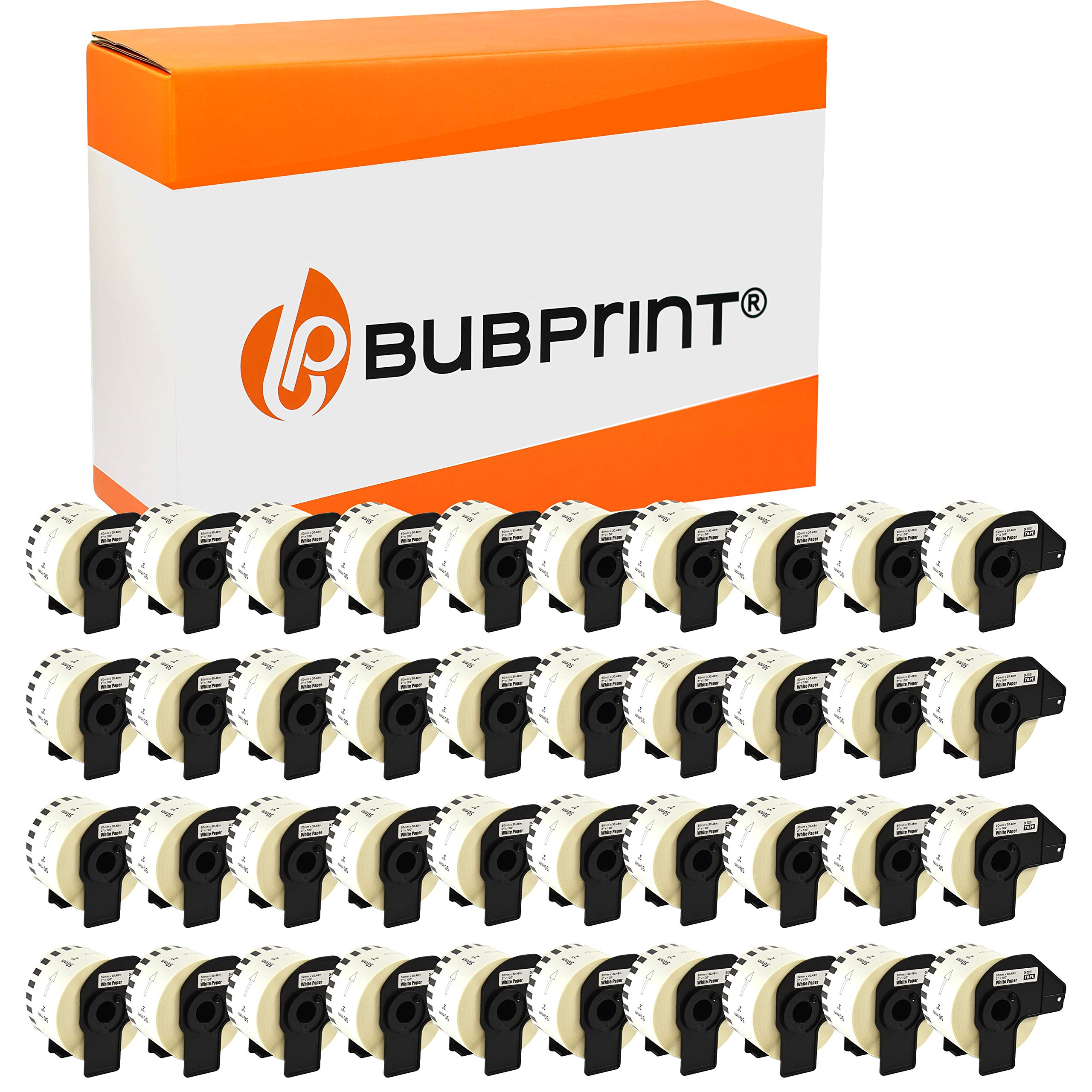 Bubprint 40 Etiketten kompatibel mit Brother DK-22223 50mm x 30,48m
