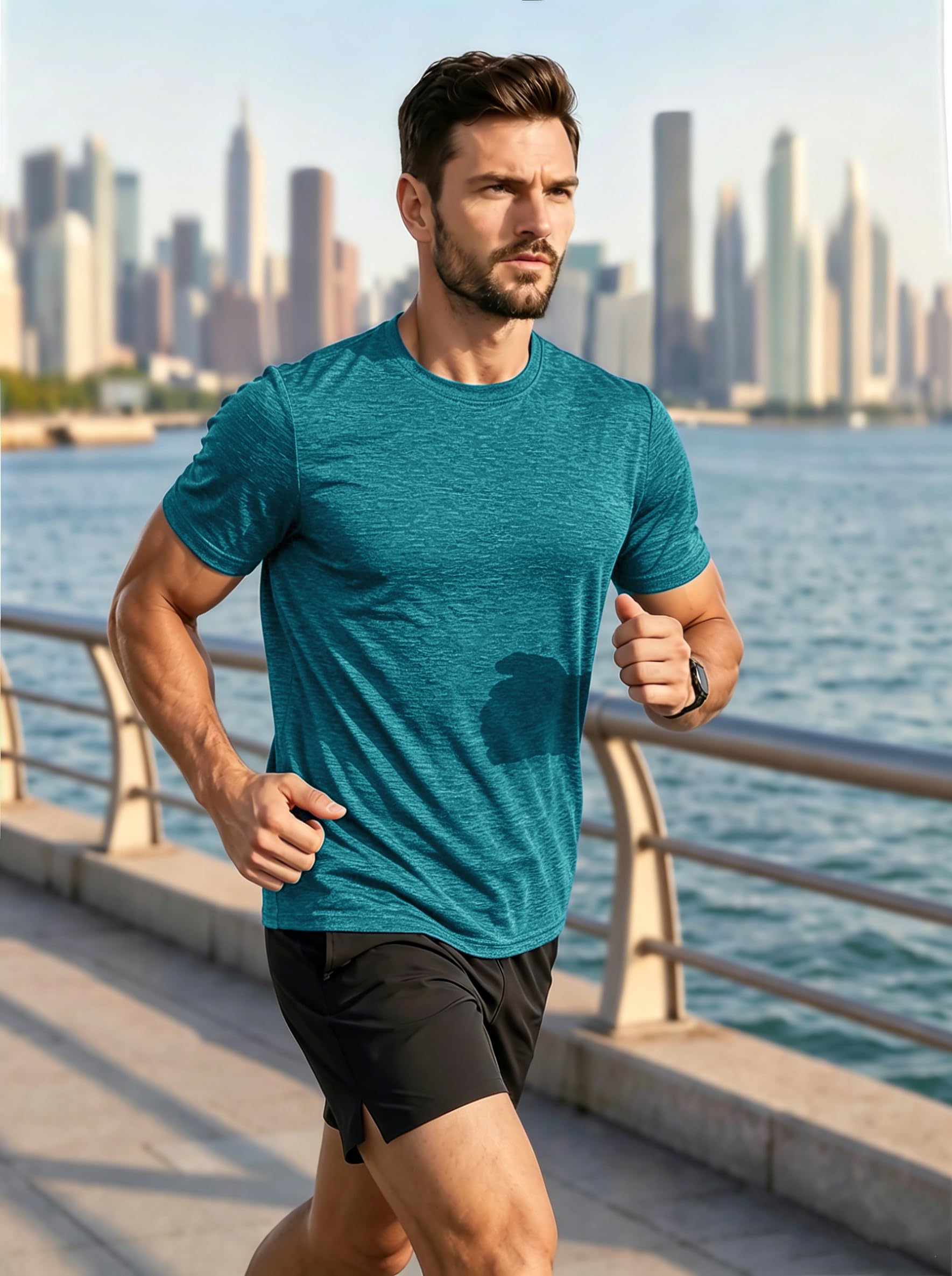 MAGCOMSEN Camisetas Manga Corta Hombre Secado Rápido Ligeras para Gimnasio Entrenamiento Running Deportiva Transpirable Fitness Ropa
