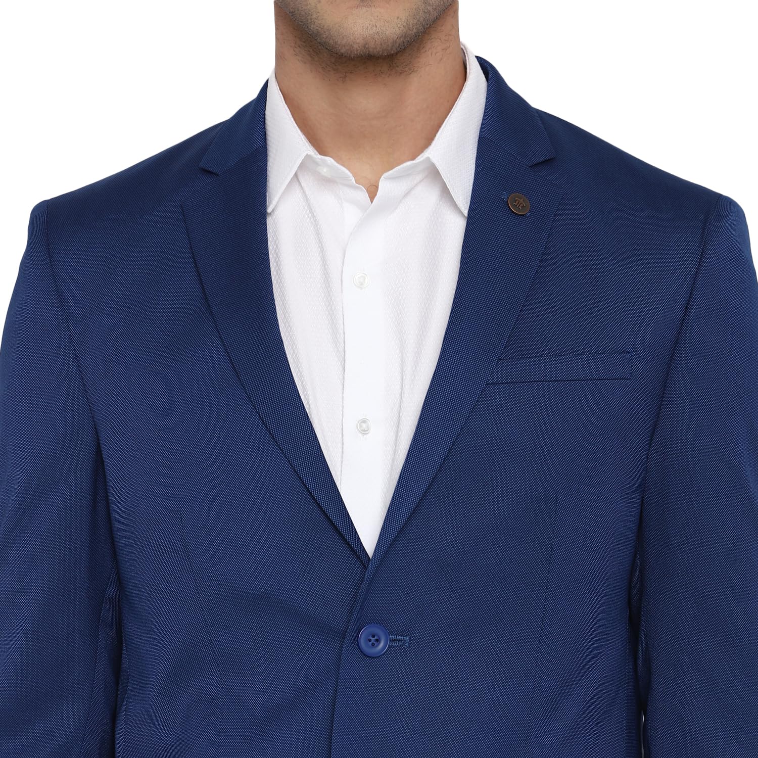 Turtle Men 100% Cotton Dobby Print Full Sleeve Two Piece Royal Blue Party Suit - Image 5 thumbnail
