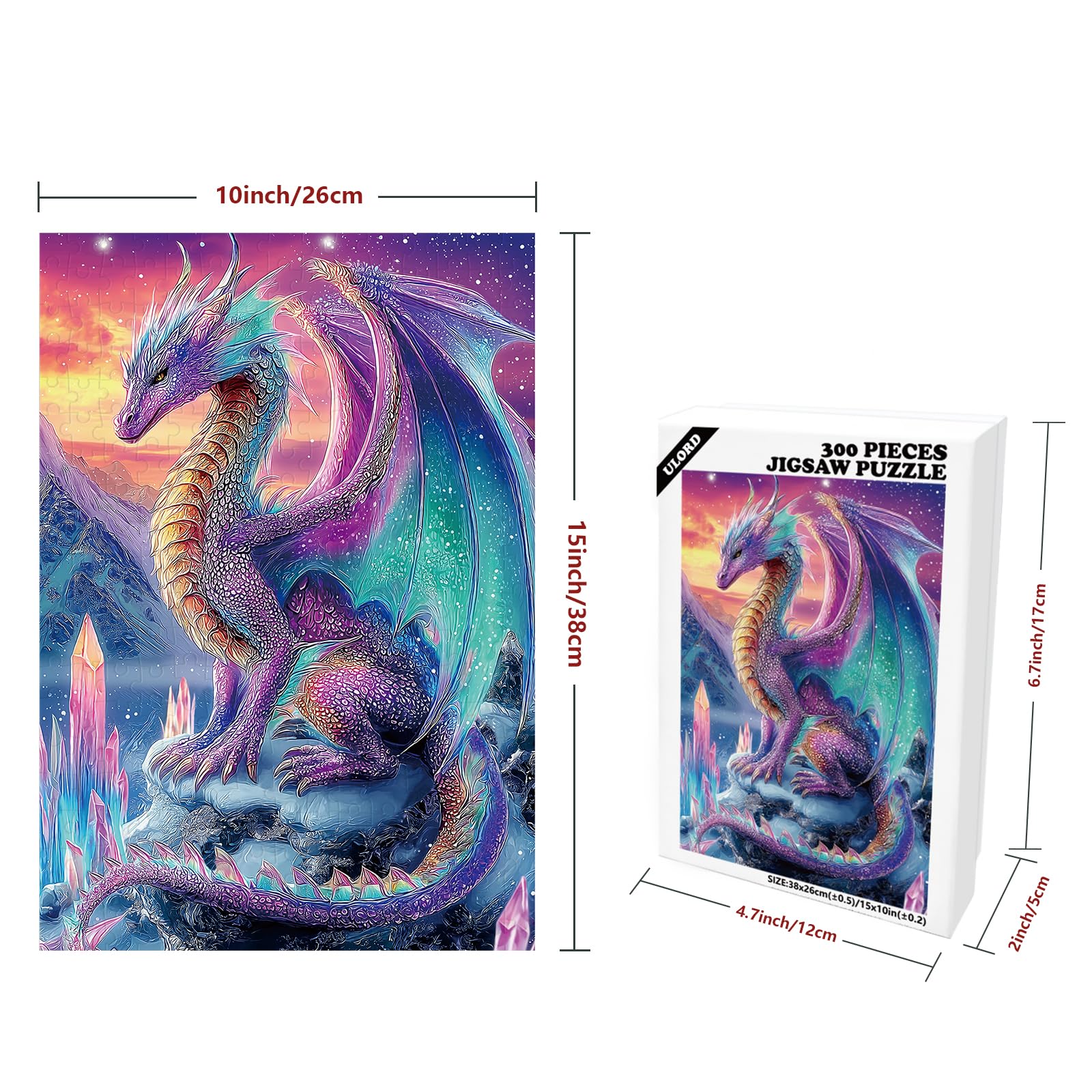 Great Jigsaw Puzzles for Adults 300 Pieces Crystal Dragon Puzzles for Adults Toys Gift Family Decoration Kids Puzzle - Image 2