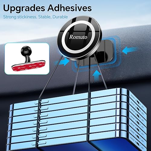 Miniatura 4 de Soporte magnético para teléfono para iPhone MagSafe en el salpicadero, imanes fuertes soporte magnético para teléfono para automóvil rotación de
