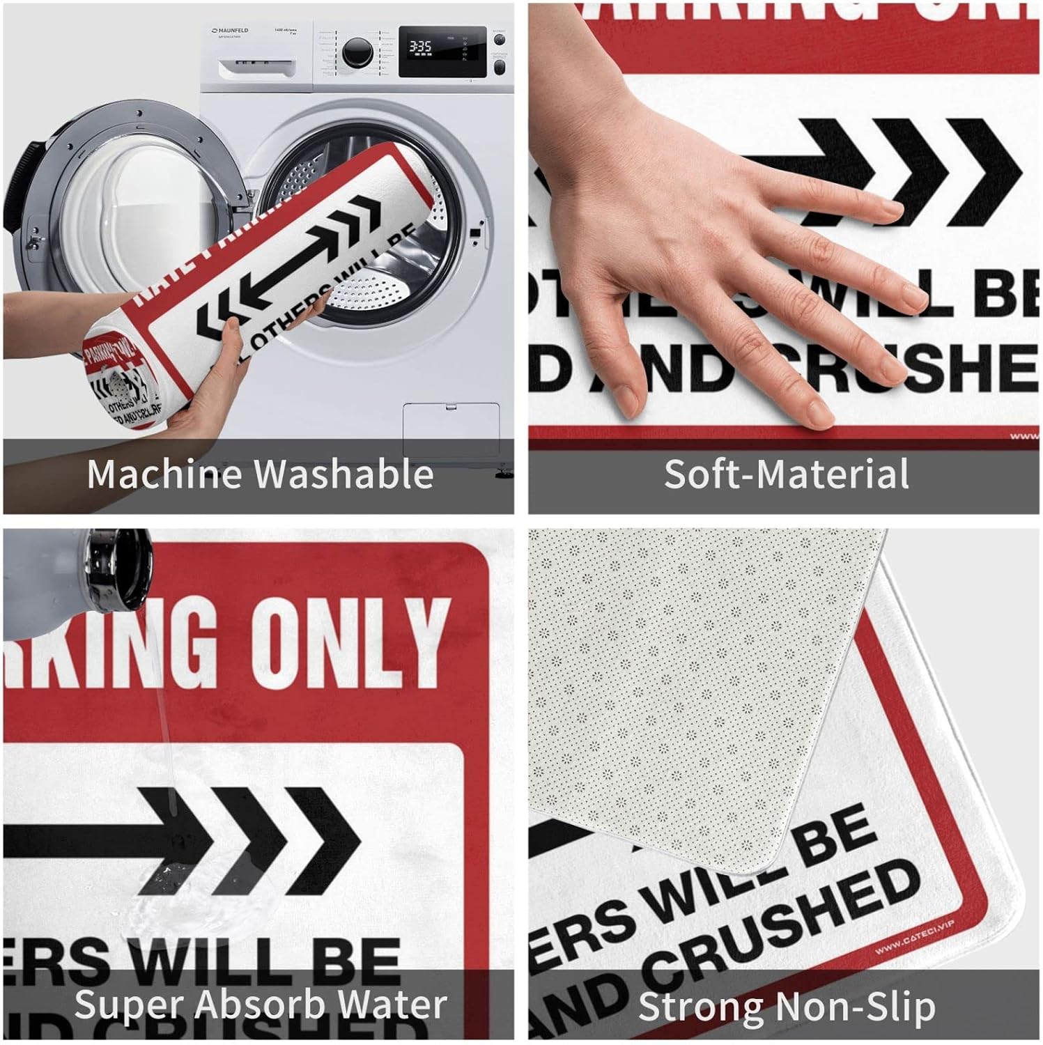 Sweet Home Mat Nate Parking Only Rug Entry Floor Mats Outdoor Front Door Rug(Size:65X90CM)