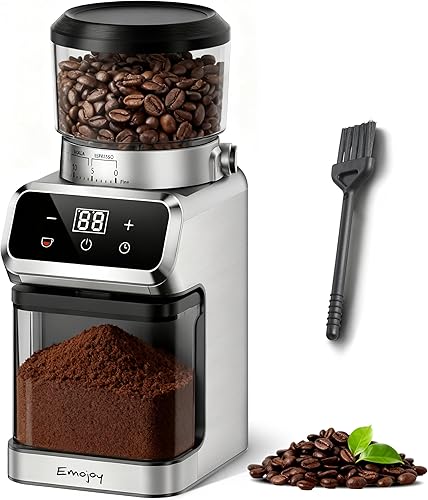 Miniatura 1 de Emojoy - Molinillo de café eléctrico, molinillo de granos de café con 30 ajustes de molienda, molinillo de café para uso doméstico, pantalla táctil