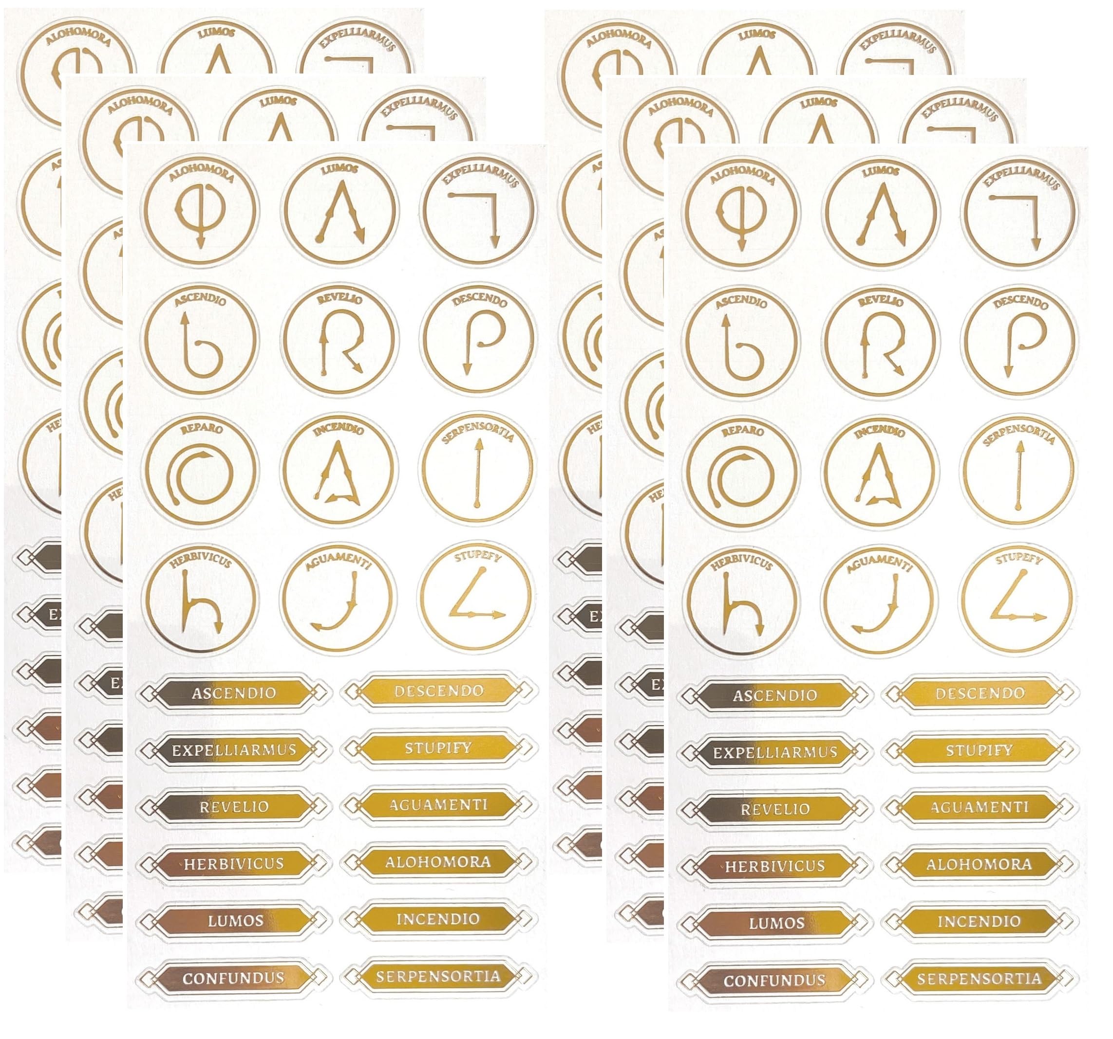 Paper House Productions Harry Potter Spells & Charms Foil Stickers Multipack (Pack of 6)