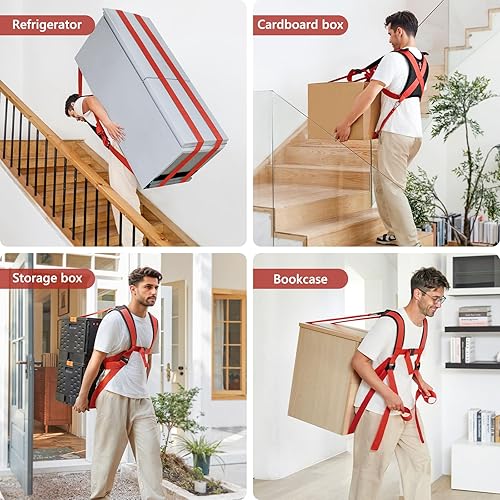 Miniatura 7 de KEDSUM Correas móviles para 1 persona, correas de elevación que se mueven con capacidad de carga máxima de 600 libras, modos de transporte