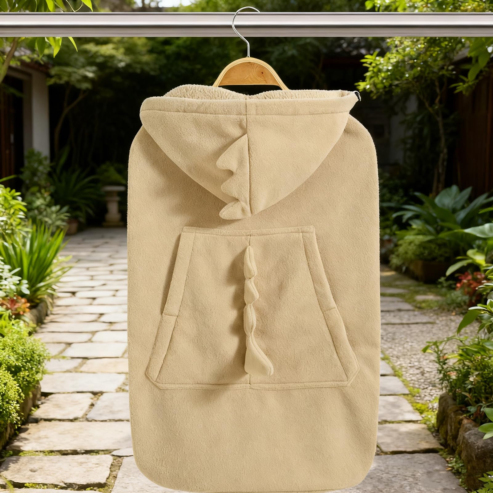 Babytrage-Abdeckung, Weiches Fleece Mit Winddichter Kapuze, 76 X 63 Cm, Baby-Wintertrage-Wetterschutz, Trageumhang, Niedliches Dinosaurier-Design, Für Spaziergänge Im Freien Und Reisen