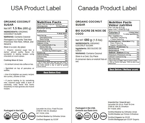 Miniatura 6 de Azúcar de coco moreno orgánico, 8 onzas, sin OMG, azúcar de palma puro, Kosher, vegano, comercio justo, sin refinar, granulado, edulcorante de bajo
