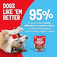 Vista 3 de Milk-Bone - Masticadores de confort, golosinas para perros sin piel cruda con textura masticable única y carne de vacuno real, 3 masticables