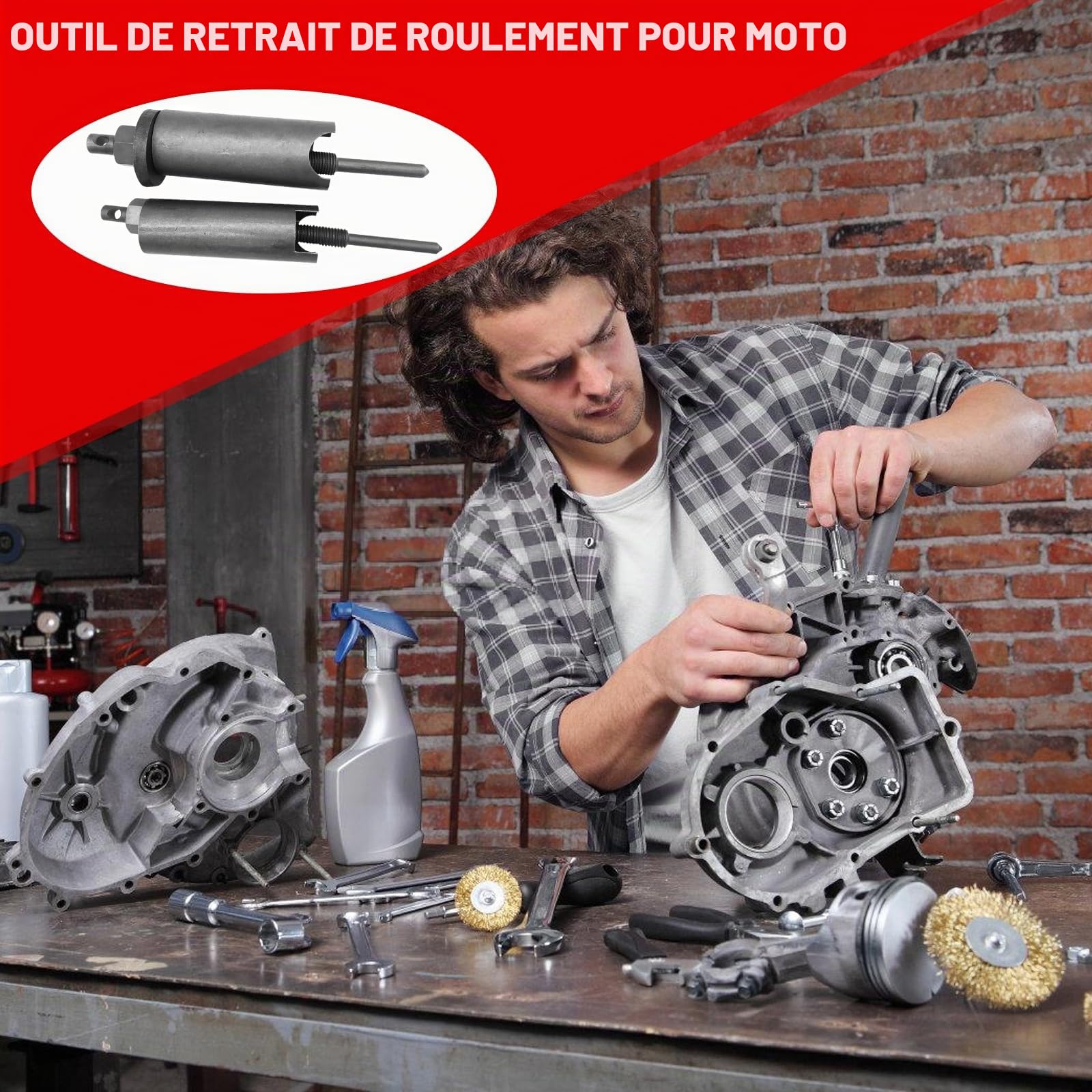 Extracteur de Roulement Interieur, 9-23mm Extracteur de Roulements Moto Velo, Universel Doutils Extracteur Roulement, Kit D'outils d'extraction, Ensemble D'extracteurs de Roulements Intérieurs (Gray)