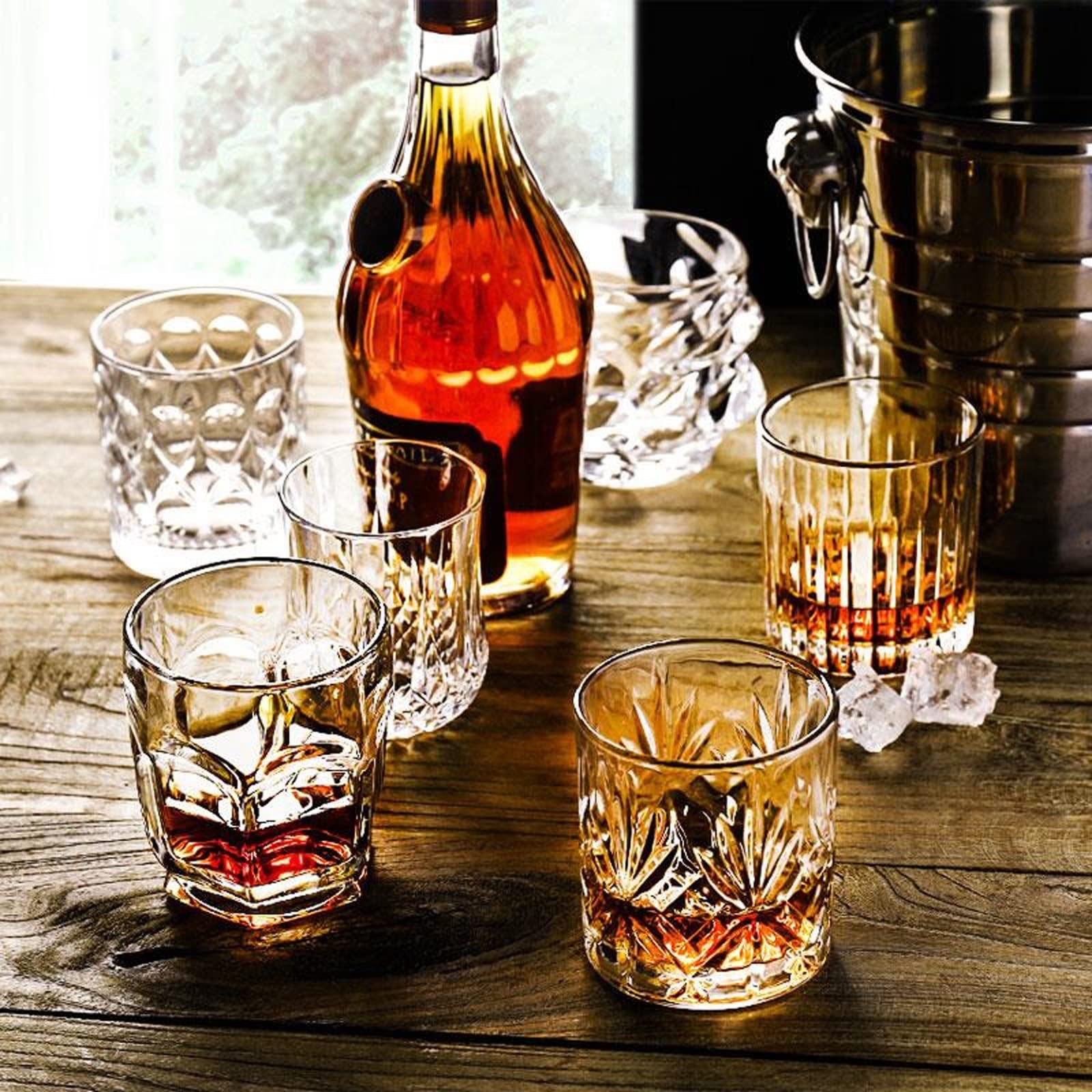 Kieliszki do wody/szklanki 4. SZT. Szklane kubki do whisky moda szkocka whisky bourbon koktajle RUM trwałe szklanki do whisky szklanki do wody