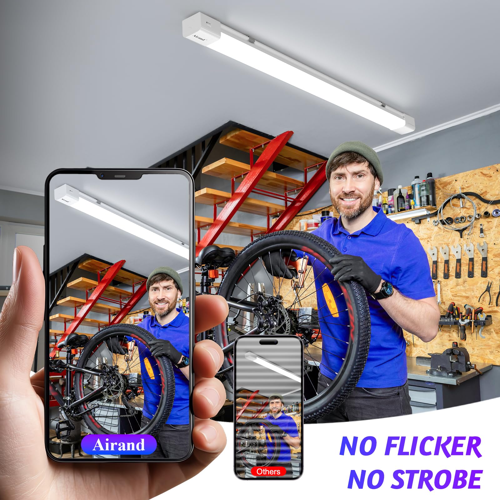 2 Stück Feuchtraumleuchte LED 120CM, Kellerlampe 36W 3600LM, GaragenLampe Kaltweiss 5000K, Röhre Lampe IP66 Wasserfest, Werkstattlampe Deckenleuchte Hell, Feuchtraum Leuchte für garage Werkstatt Kelle