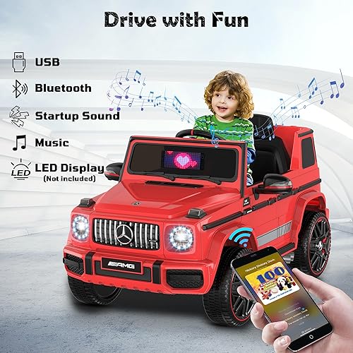 Miniatura 4 de ANPABO Auto Mercedes-Benz G63 con licencia para niños automóvil de paseo de 12 V automóvil eléctrico con altura de puerta ajustable sistema de