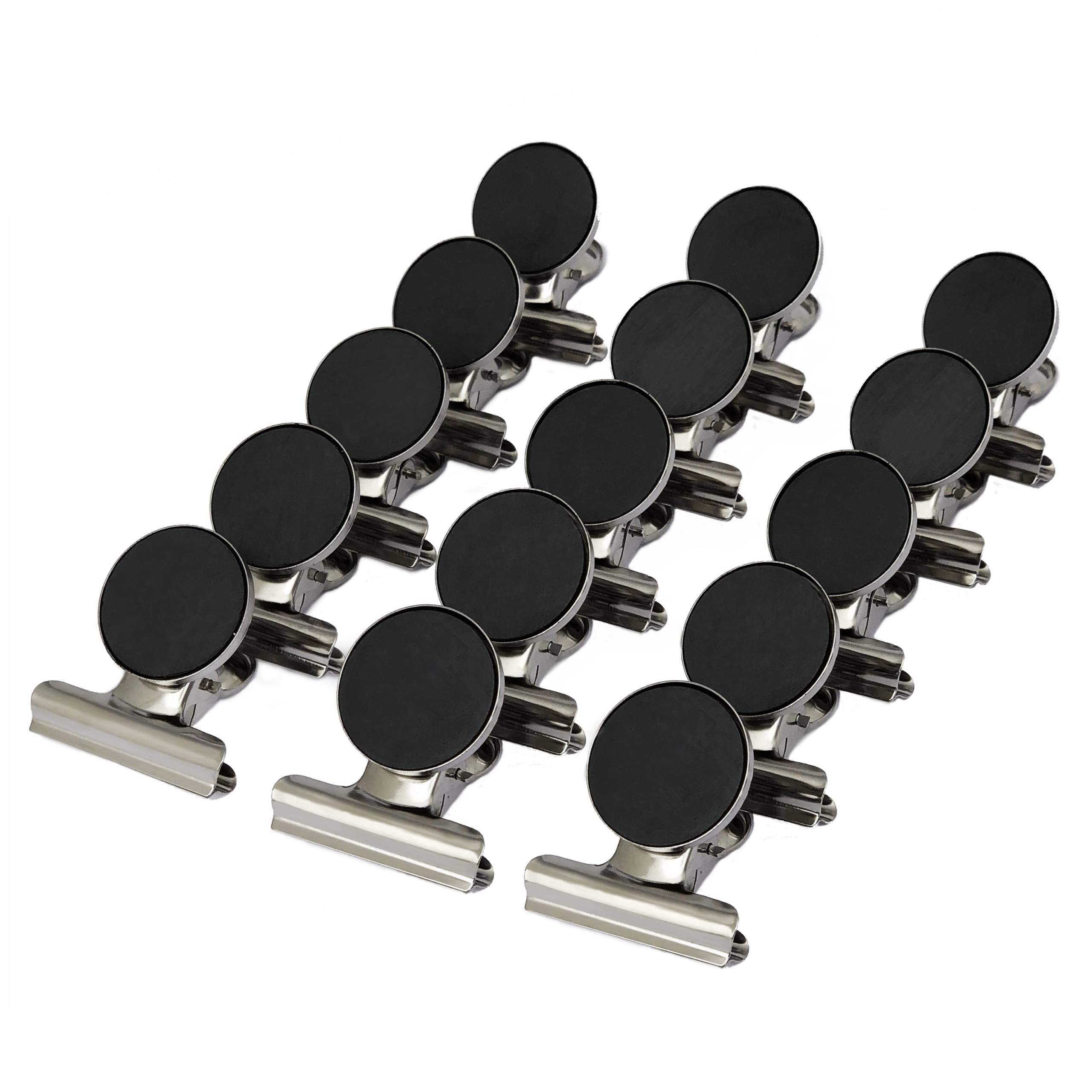 MiTBARefrigerator Magnets Super Strong Heavy Duty Magnets for Photos, Lists, Calendars, Crafts and Much More! Set of 15 Round Whiteboard & Fridge Magnets with 1.5in Wide Clips