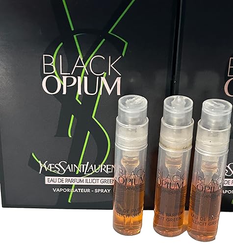 Miniatura 3 de Yves Saint Laurent YSL Black Opium Illicit Green - Perfume para mujer, 0.0 fl oz  0.04 onzas, juego de 3