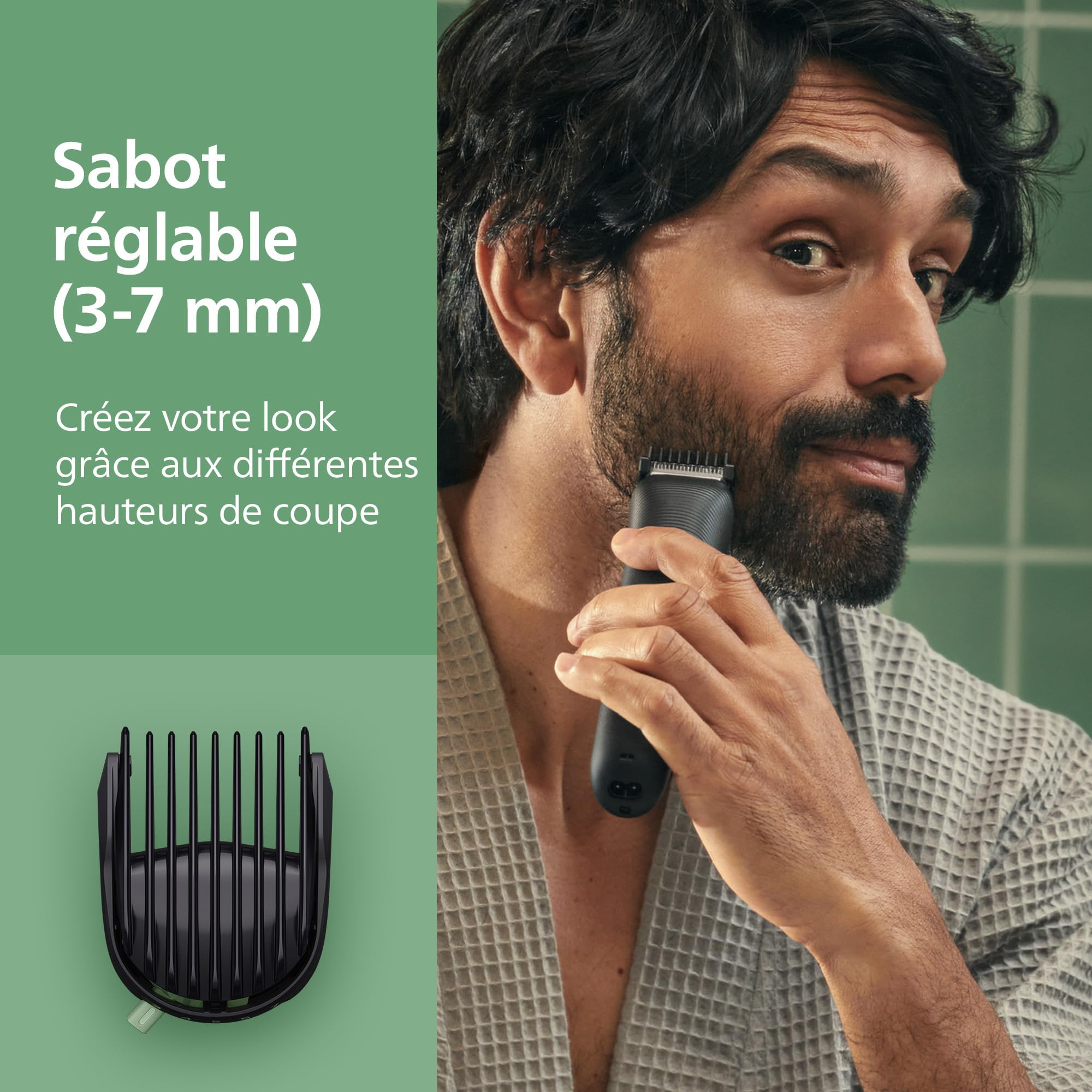 Philips Multigroom série 3000 Tondeuse tout-en-un 9 accessoires barbe cheveux corps Lames auto-affûtées 12 hauteurs coupe MG3946/15