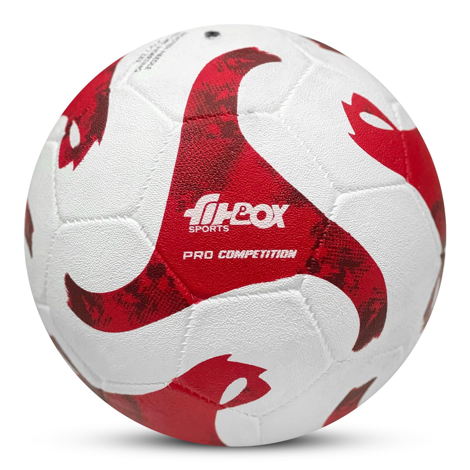 FitBox Sports Pro-League Football | 32 Panel Rubber Moulded Design for Indoor & Outdoor | Waterproof - Size 5 (White/Brown)