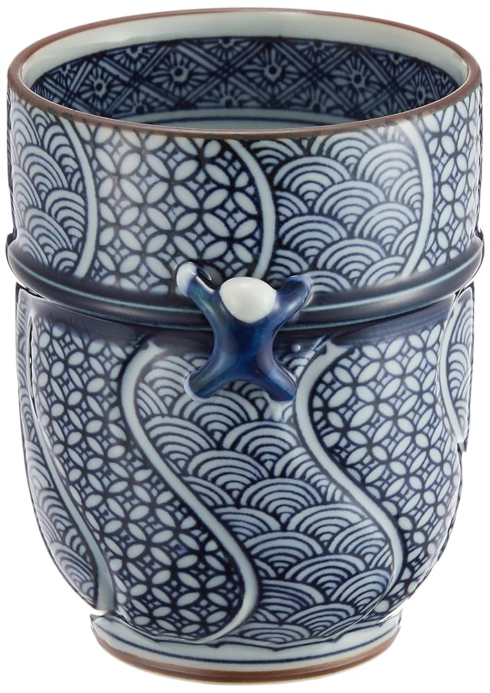 Amazon｜浜陶 波佐見焼 高山陶器 湯呑 大 地紋織り 211171