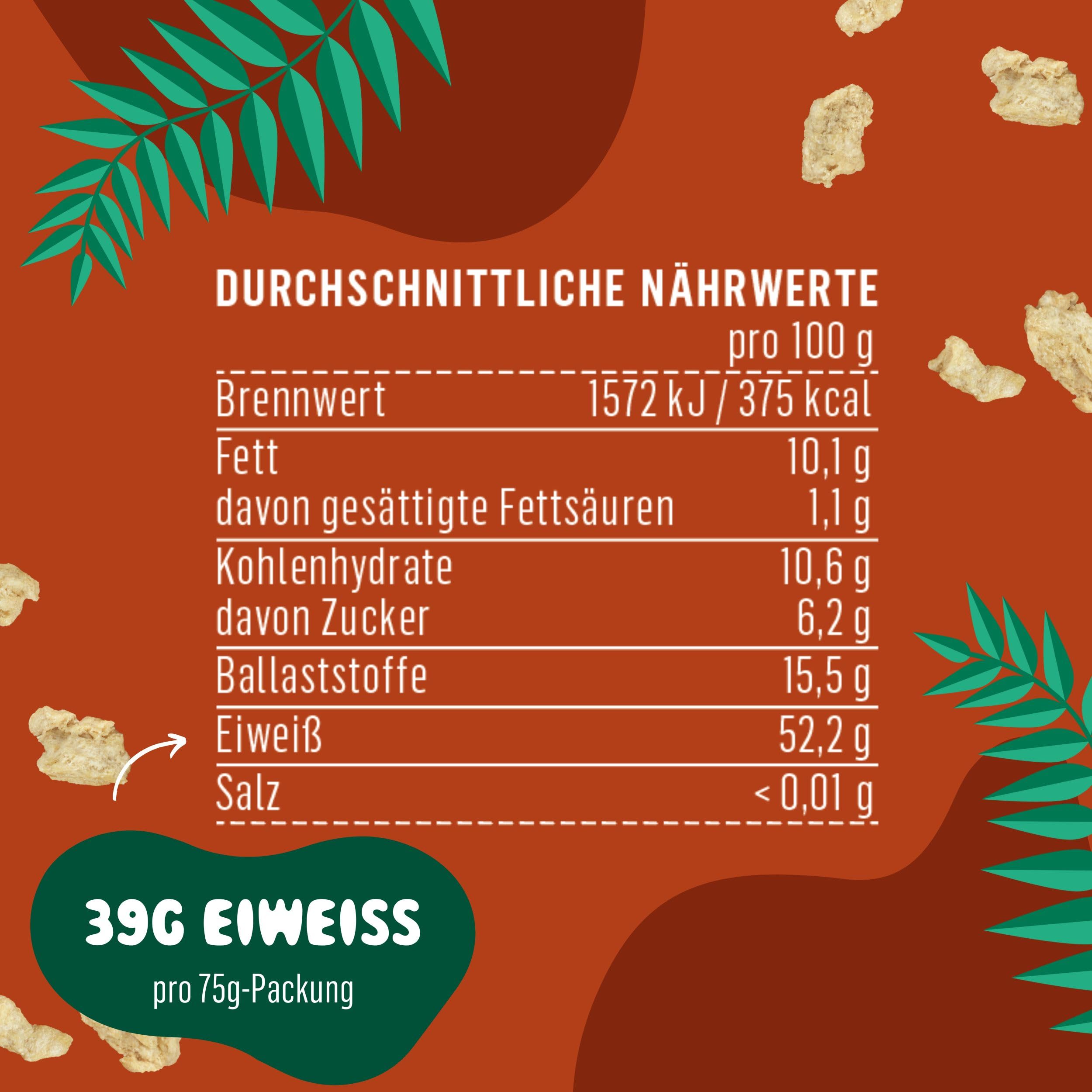 THE VEGAN COW - Veganer Bio-Fleischersatz - 75g (225g zubereitet) - doppelte Proteinquelle - TOP Qualität, Geschmack und Konsistenz - Allergenfrei und ohne Soja (2x75g, Veganes Hack und Schnetzel)