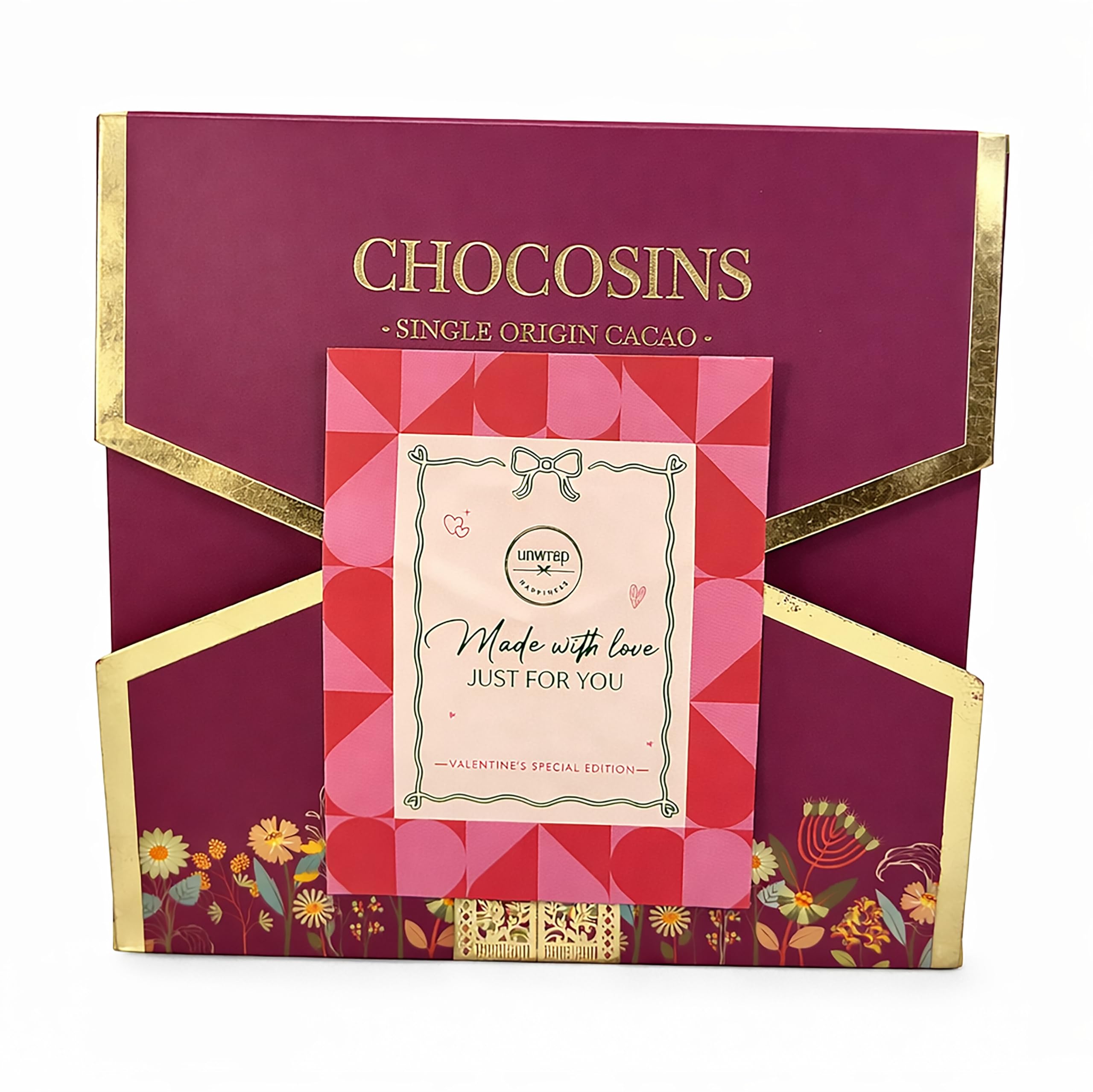 Unwrap Happiness Valentine’s Special Edition ChocoSins Chocolate Gift Box | Single Origin Cacao Premium Chocolates | Handmade Valentine Gift for Him & Her | Made With Love