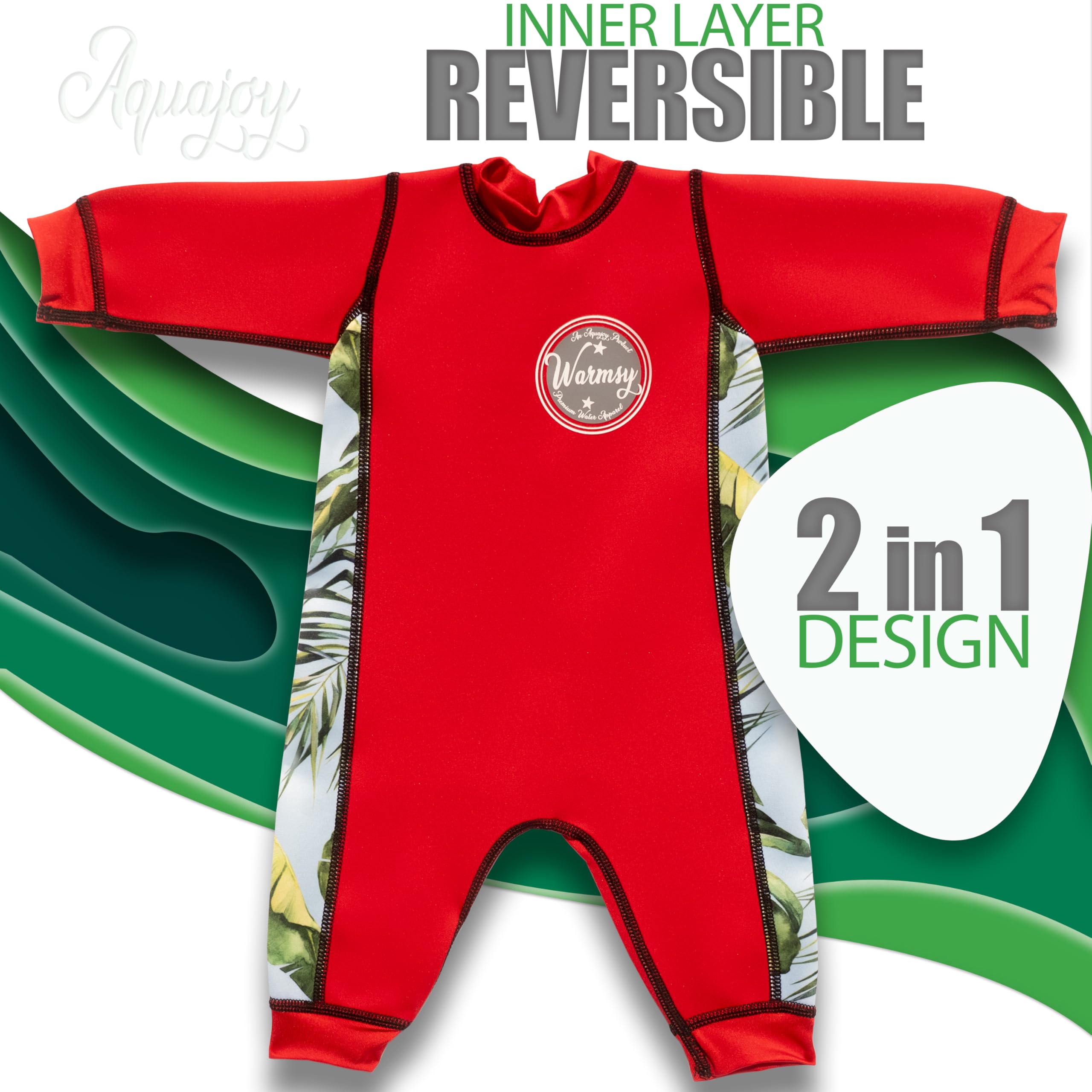 Aquajoy Warmsy - Premium Reversible Baby Wetsuit - Baby - (3-6 Months)