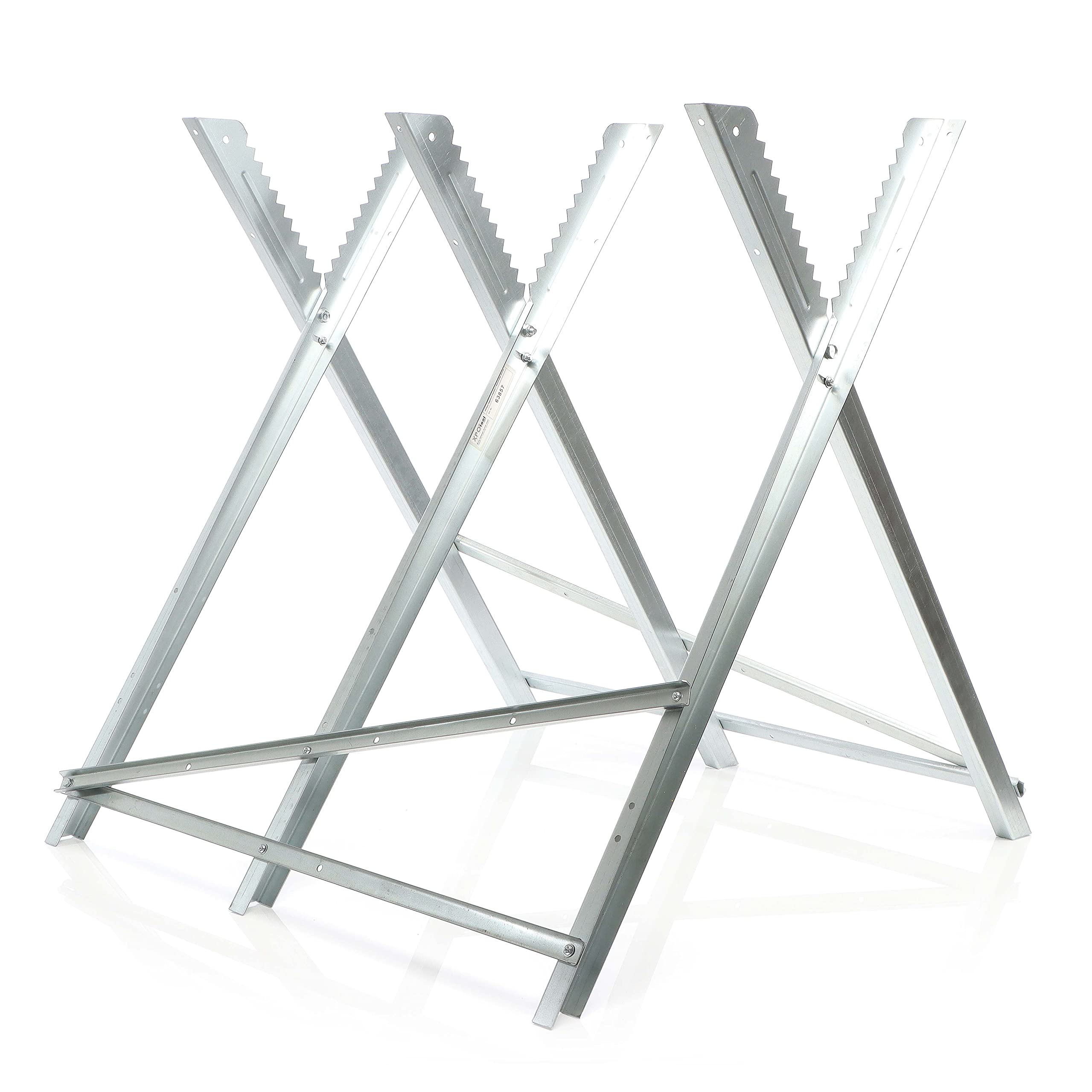Wiltec Caballete de sierra plegable 3 soportes galvanizado troncos motosierra cortar leña 100 kg