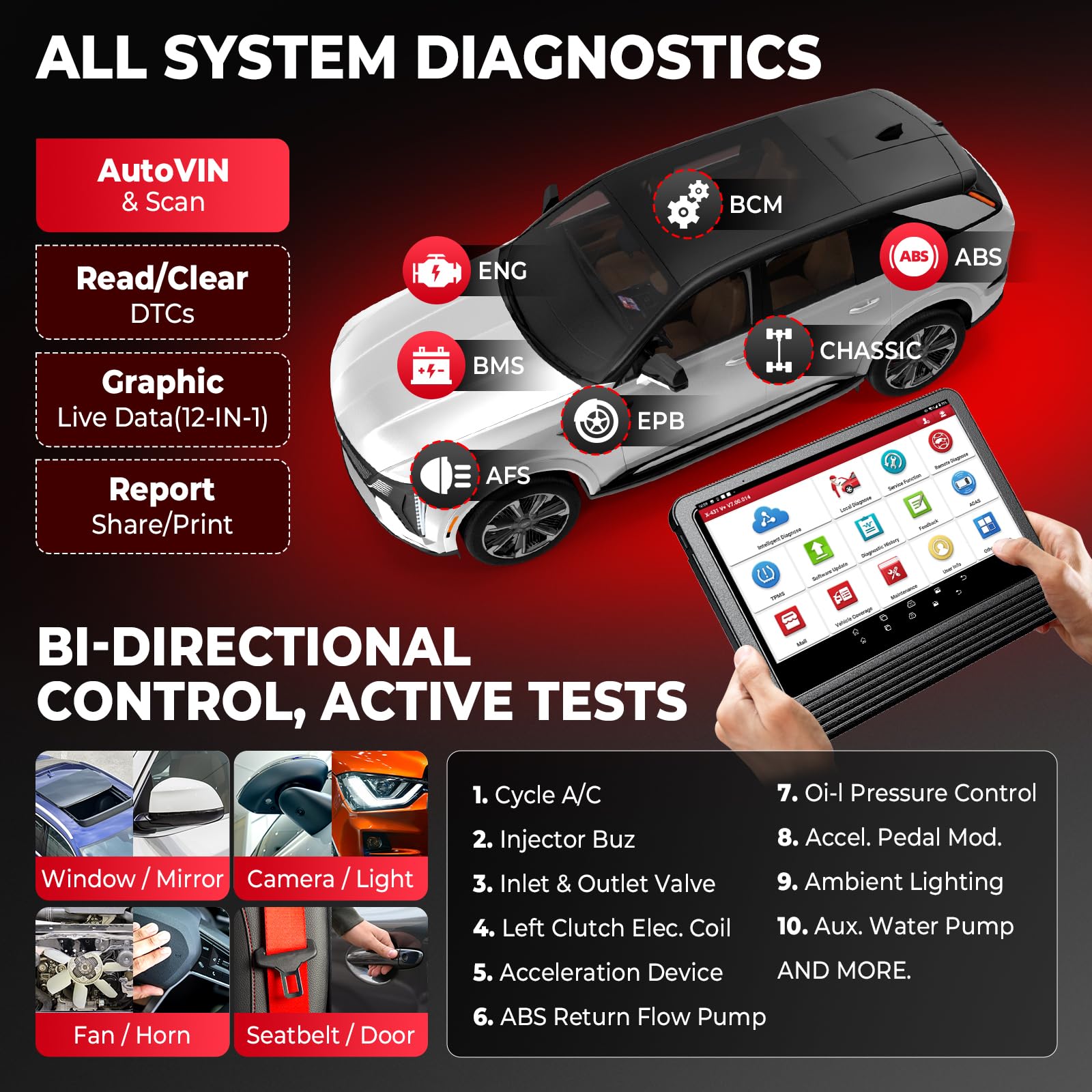 2026 Launch X431 V+ 5.0 Valise Diagnostic Auto Bluetooth, OBD2 Multimarque