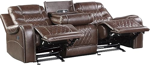 Miniatura 18 de Lexicon Derringer Wall Hugger Sofá reclinable doble manual, gris Gris,Marrón