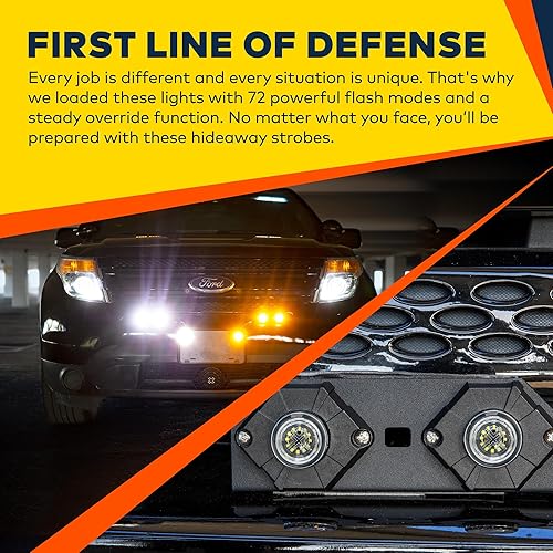 Miniatura 4 de SnakeEye III - Luz estroboscópica LED escondida de 12 W SnakeEye III montaje cónico SAE IP67 impermeable 72 modos de flash sincronizable anulación
