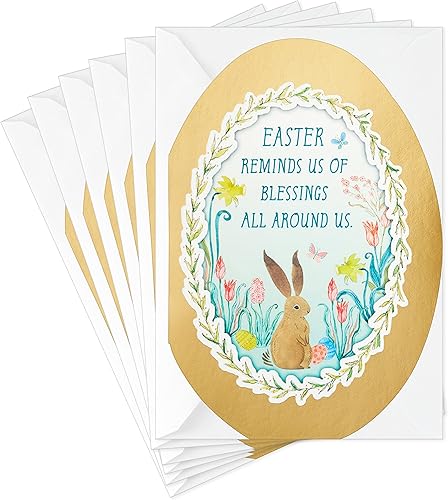 Hallmark Paquete de tarjetas de Pascua bendiciones alrededor de nosotros 6 tarjetas con sobres