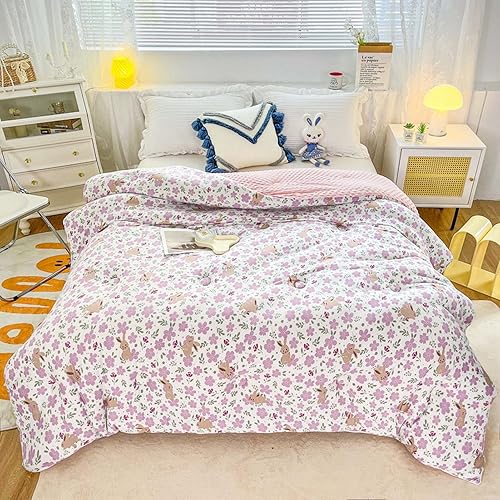 Edredón de cama alternativo para todas las estaciones, 79 x 91 pulgadas, edredón reversible acolchado de microfibra e inserto de edredón, edredón de