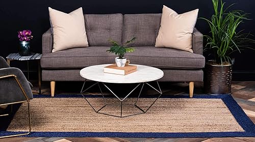 Miniatura 3 de Unique Loom Colección de yute trenzado de calidad clásica tejida a mano con detalles de color sólido, alfombra rectangular de 4 pies x 6 pies 0