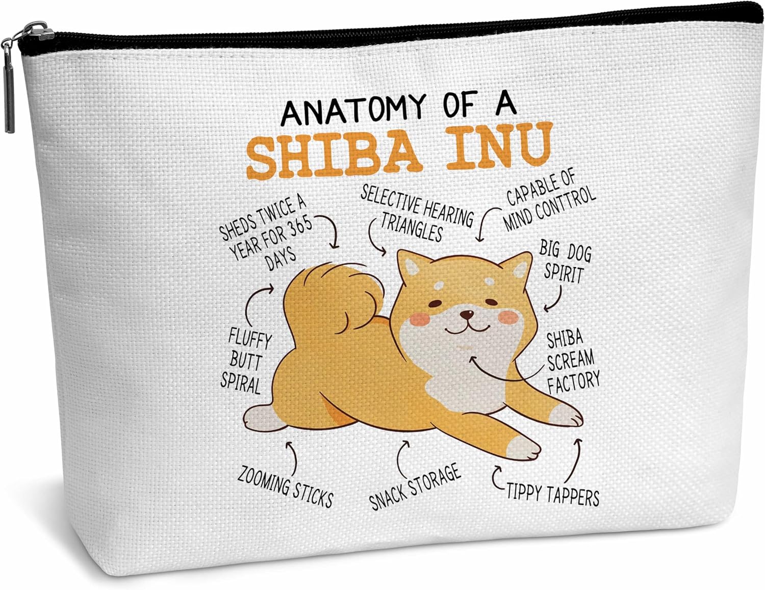Amazon.com: heiyihe Anatomy Of A Shiba Inu Makeup Bag Dog Lover Gift ...