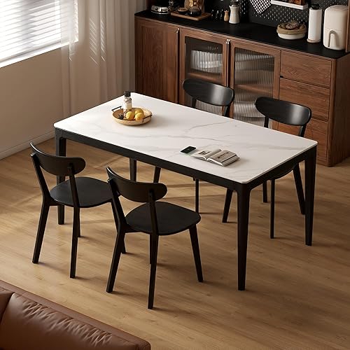 Miniatura 7 de Sillas de comedor de roble, sillas de cocina, silla de cena moderna 100% de madera maciza con respaldo curvo, silla de comedor para cocina, sala de