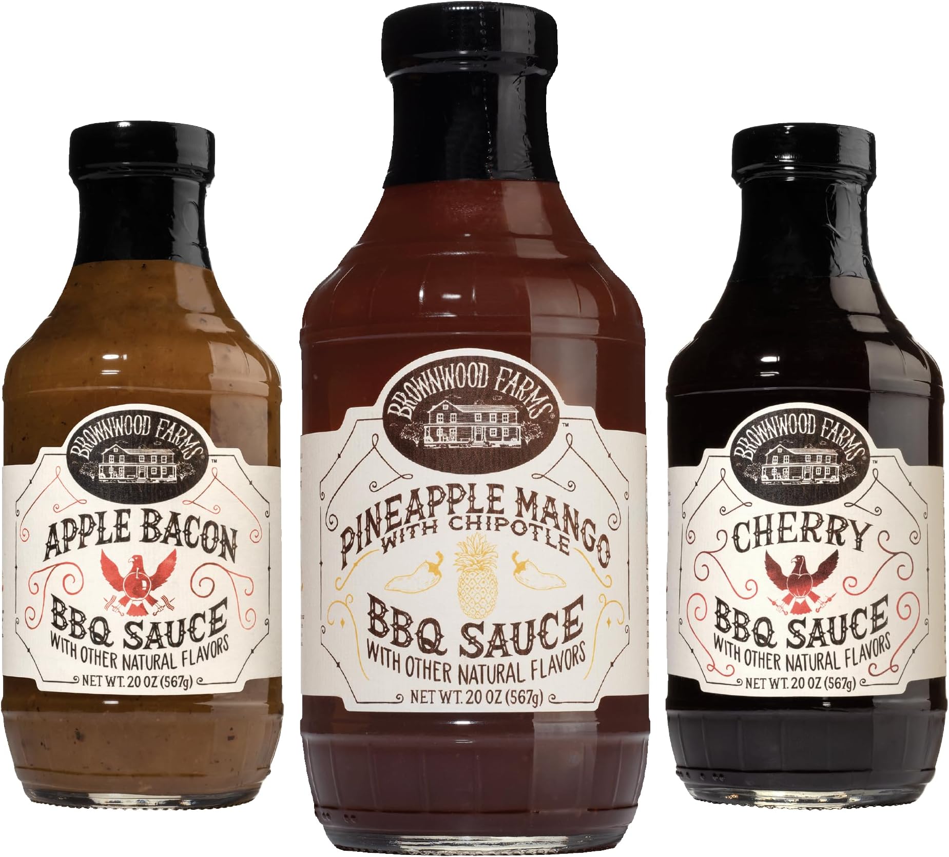 BBQ Sauce, Sweet and Tangy, 3 Count, Variety, 20oz | Made in Small Batches, Great on Fries, Meatloaf, Burgers, Glaze, Real Ingredients