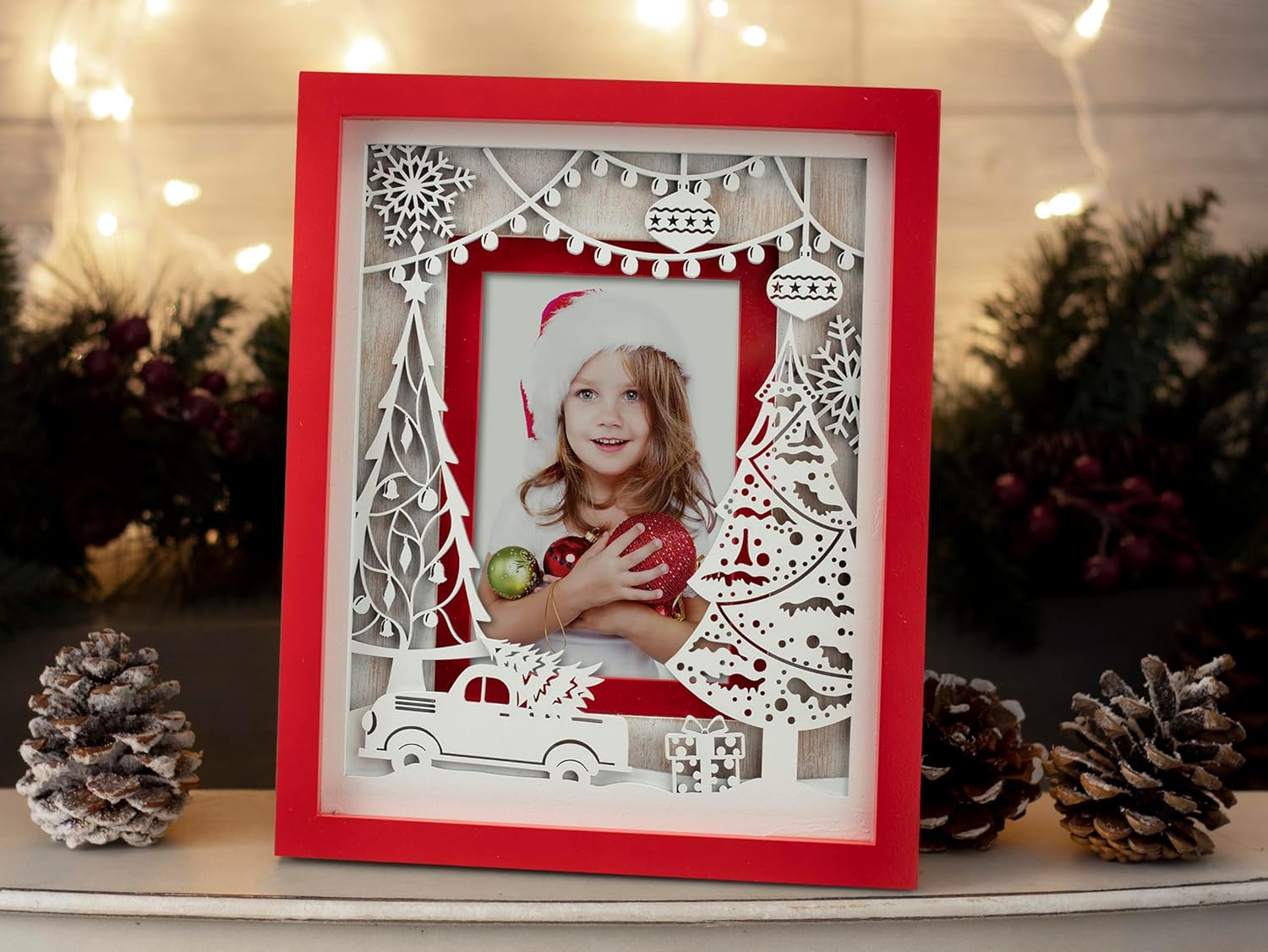 Christmas Tree Wood Laser Cut 4" x 6" or 5' x 7" Single Picture Frame