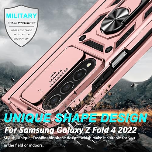 Miniatura 6 de Miimall Funda compatible con Samsung Z Fold 4 con protección de bisagra, soporte para bolígrafo, cubierta de cámara, soporte de anillo, soporte de