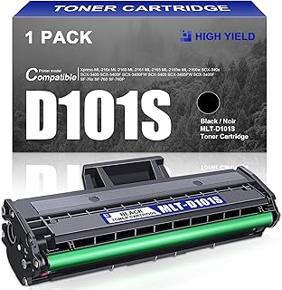 MLT-D101S SU700A High Yield D101S Toner Cartridge Black 1,700 Pages Replacement for Samsung MLTD101S 101S Xpress ML-216x ML-2160 ML-2161 SCX-340x SCX-3400 SCX-3400F SCX-3405F SF-76x Printer Ink 1-Pack