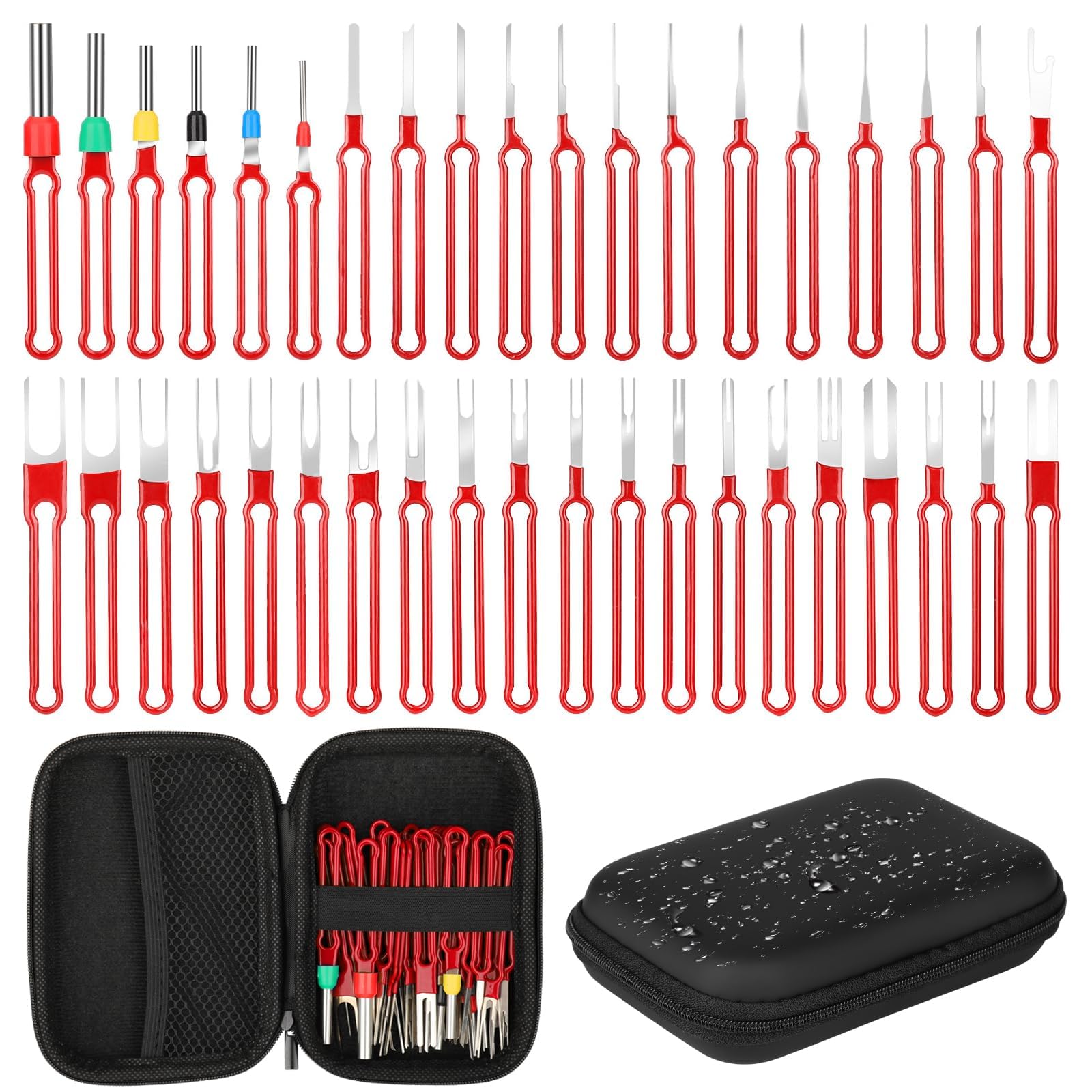 Linkstyle 39Pcs Upgraded Terminal Removal Tool Kit, Pin Puller Repair Pin Extractor Tool Set, Universal Terminal Ejector Kit with Protective Bag