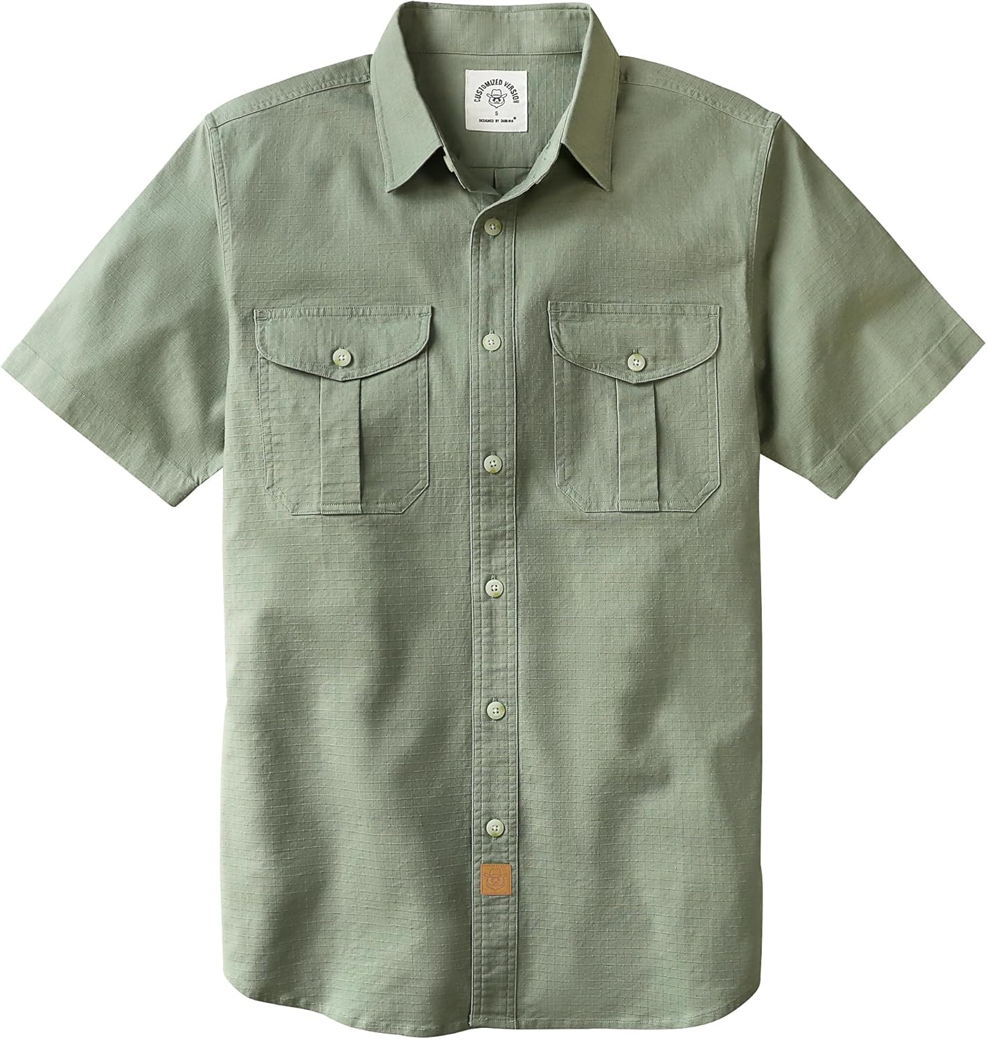 Dubinik® Mens Short Sleeve Button Down Shirts 2 Pocket Work Casual Vintage Cotton with Stretch