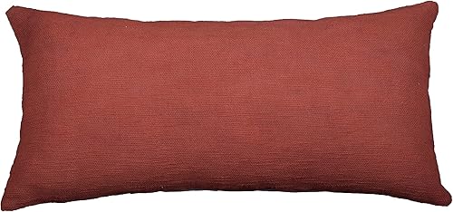 Fundas de almohada lumbar bohemias, modernas, rústicas, de algodón, para sala de estar, dormitorio, decoración de sofá (óxido (sólido), 12 x 24