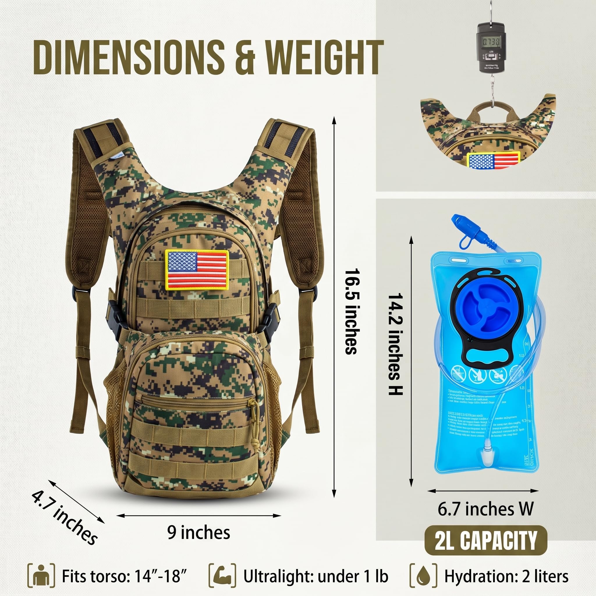 Zavothy Zaino Idratazione con Sacca d'Idratazione da 2L Zaino Idrico per Escursionismo Pacco Zaino trail running Idrico per Corsa Ciclismo Escursionismo