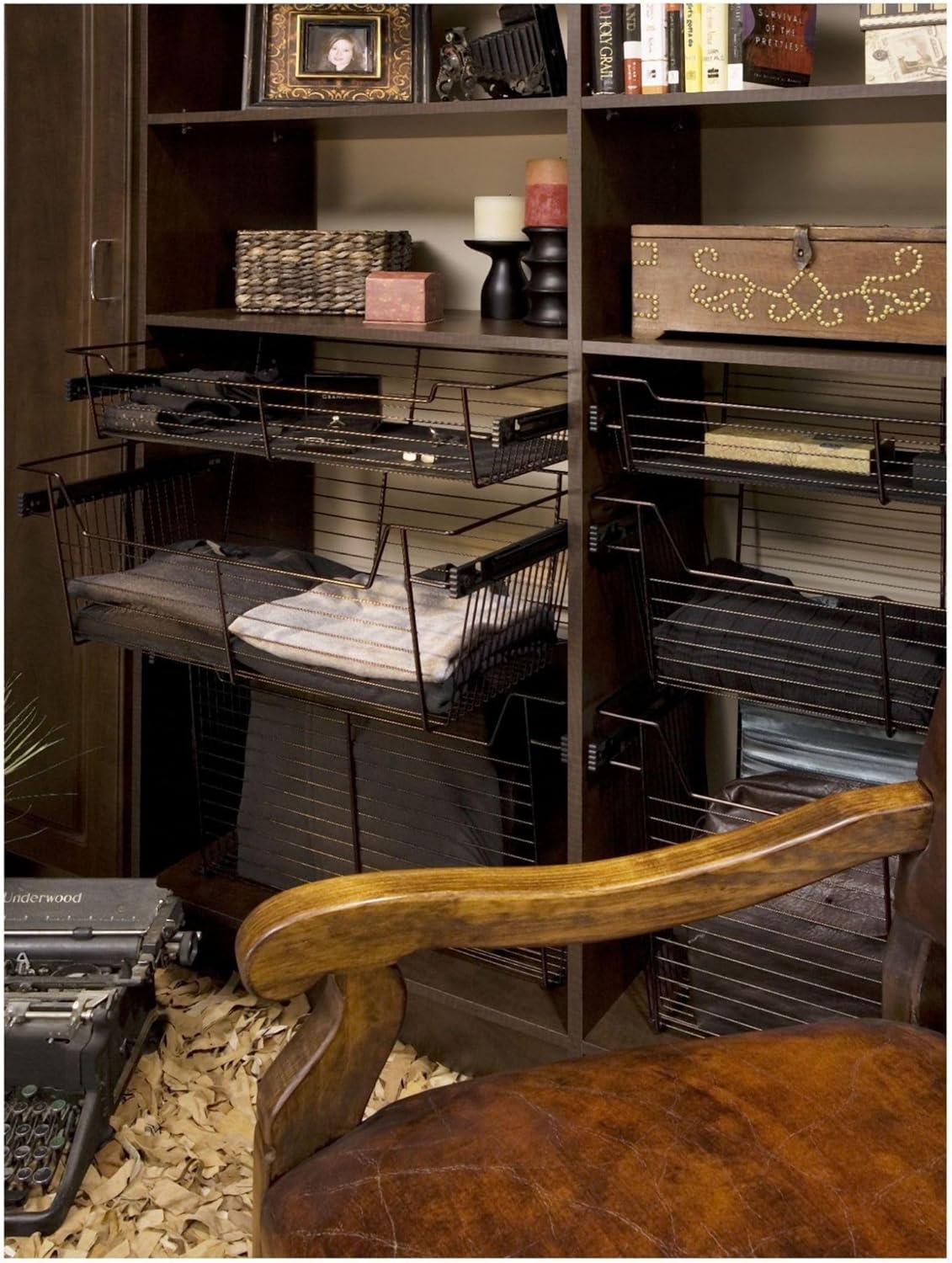 Rev-A-Shelf CBSL-181410-1 Sidelines 18" W x 14" D x 10-1/2"H Slide Out Deep Closet Basket for Custom Closet Systems - Chrome