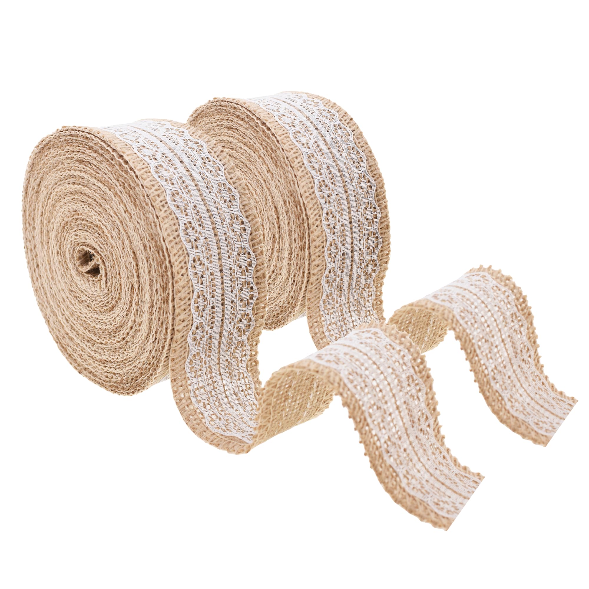 Amazon.com: Mandala Crafts Burlap and Lace Ribbon 1 Inch Wide Jute