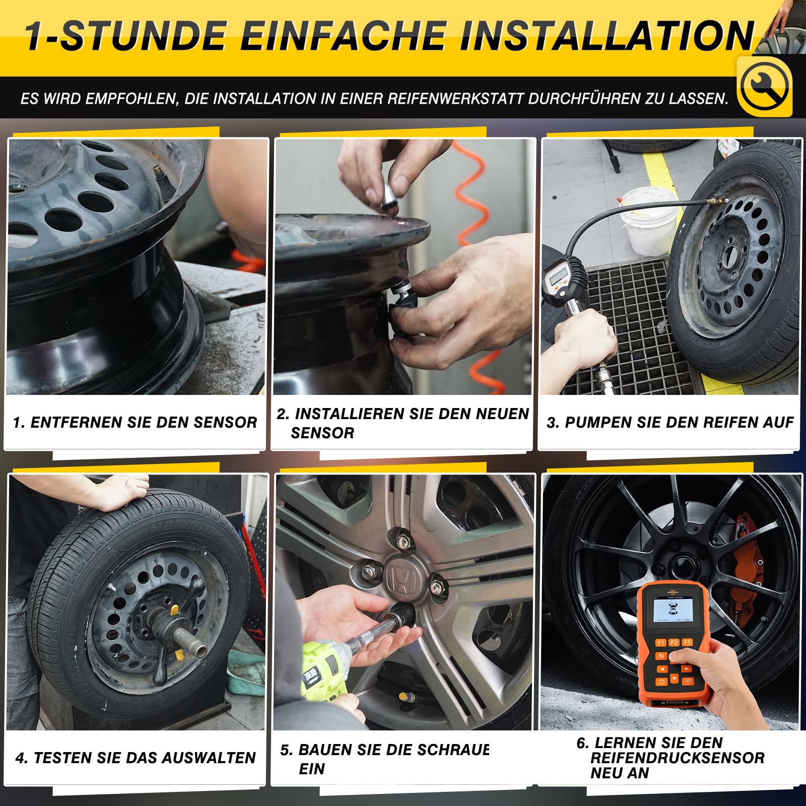 Reifendrucksensor Multiprotokoll TPMS Sensor RDKS kompatibel mit BMW 1 2 3 4 5 6 7 8 er für fast alle Modelle 36236781847 36236779490 36106790054 36106856209, 4 Stück