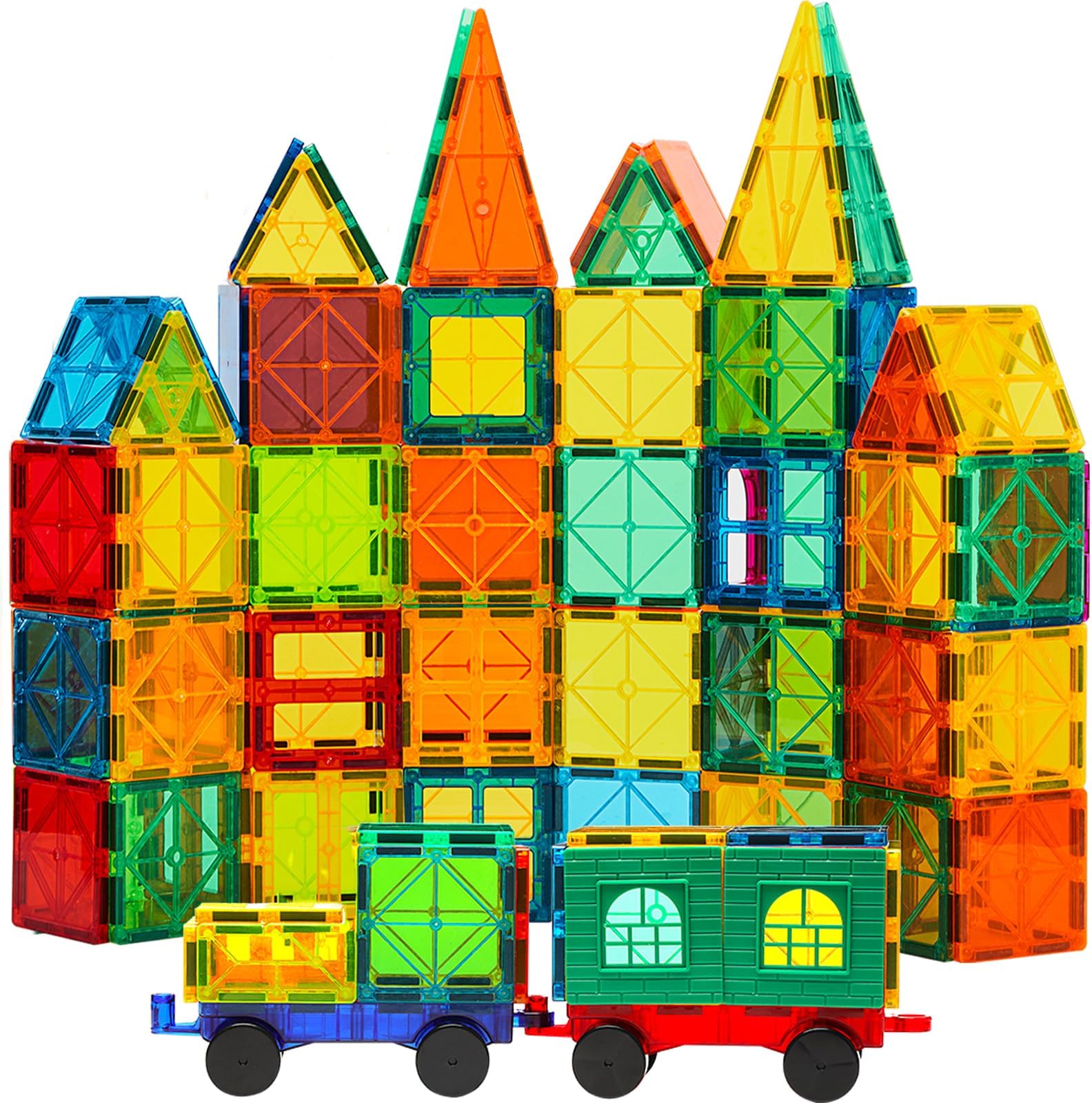 CuteTiger Mangetic Tiles, 100PCS Magnet Building Toys, Magnetic Building Set for Kids, Stacking Blocks, Perfect STEM Toys Gift for Boys and Girls